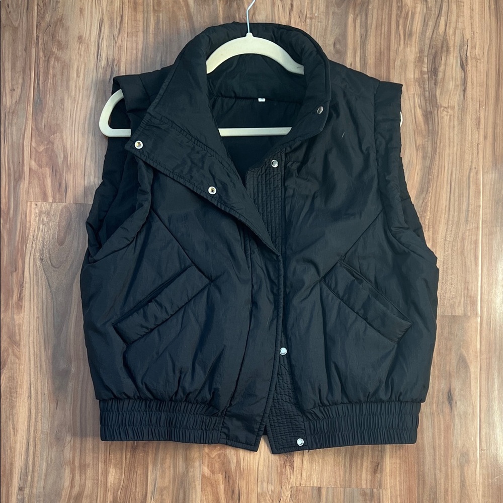 Black Quilted Women's Look for Less Vest